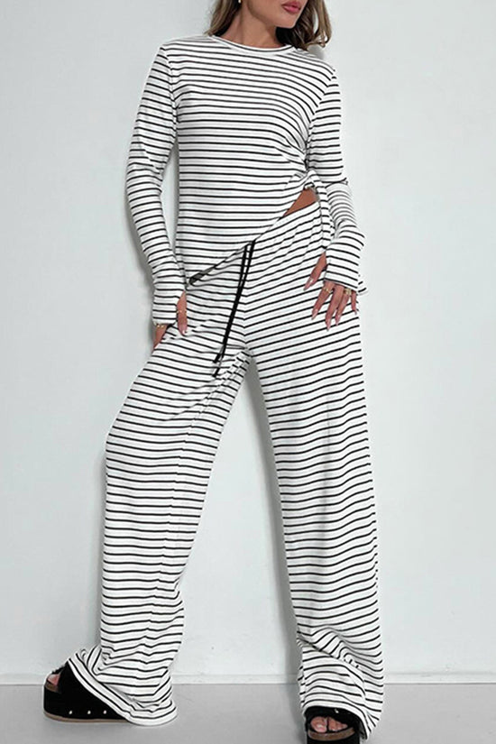 Striped Long Sleeve Pants Set
