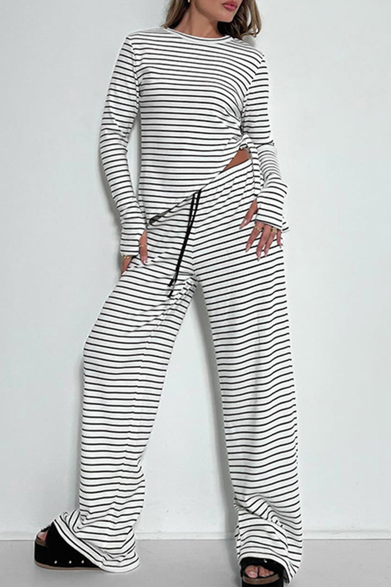Striped Long Sleeve Pants Set