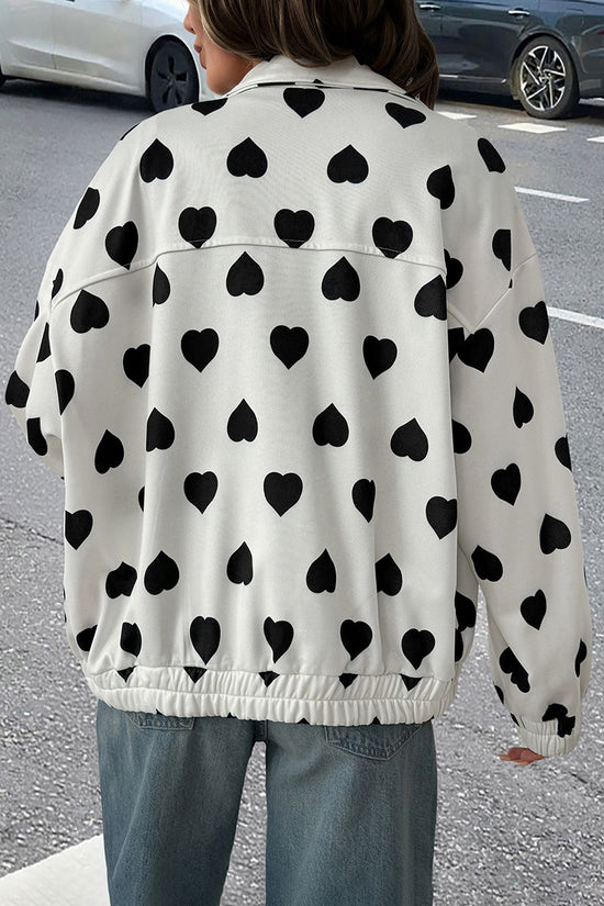Heart Print Casual Jacket