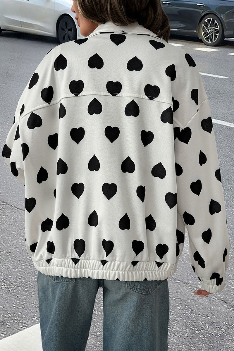 Heart Print Casual Jacket