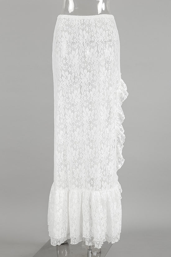 Elegant Asymmetrical-Hem Midi Skirt