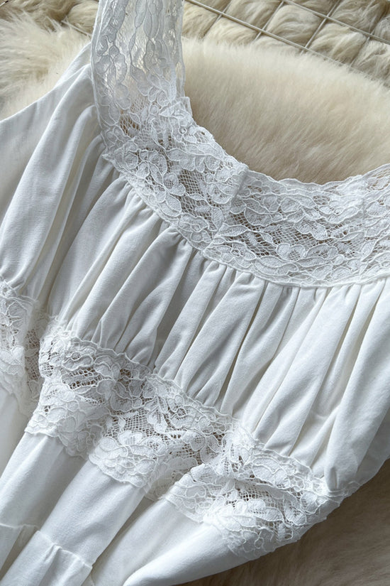 Lace Trim Sleeveless Casual Dress