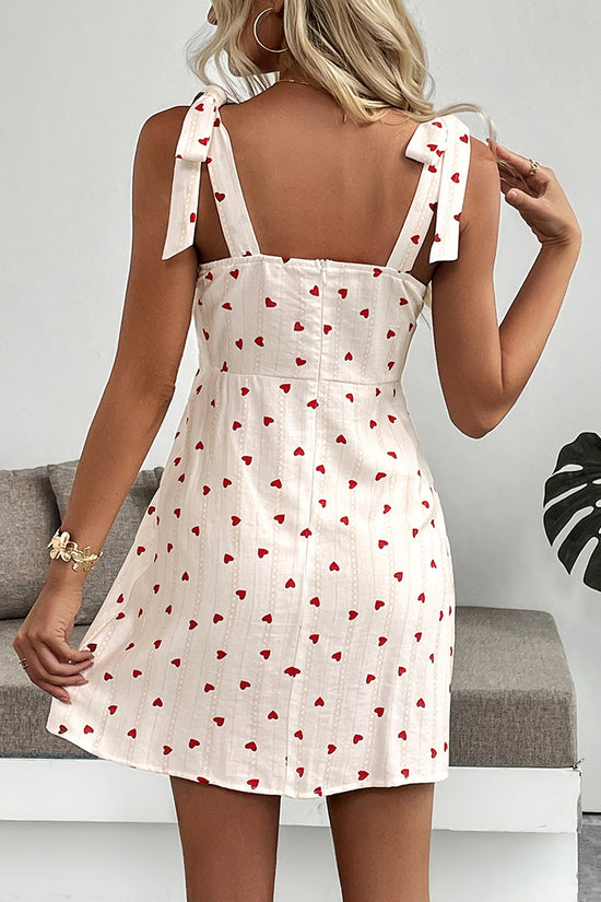 Heart Pattern Sleeveless Casual Dress