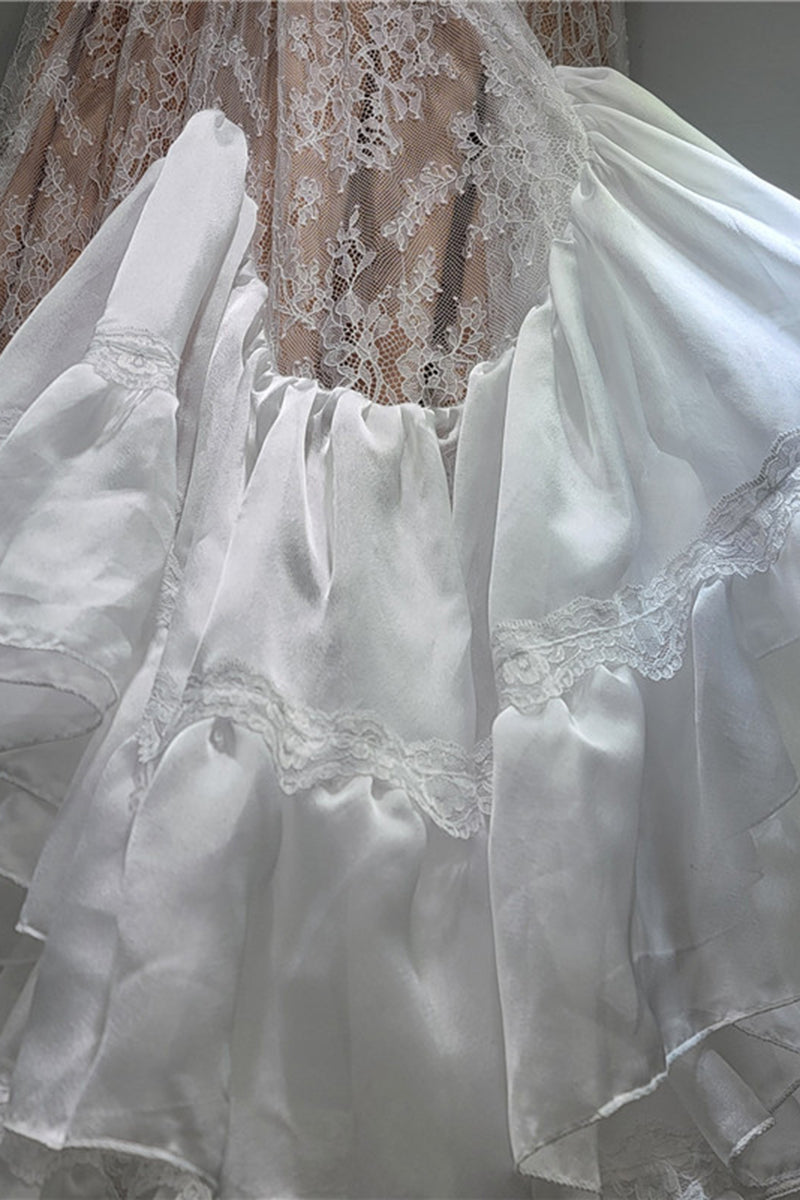 Elegant Lace Tiered Midi Skirt