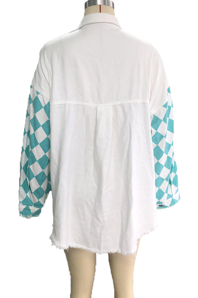 Geometric Pattern Button-Up Jacket