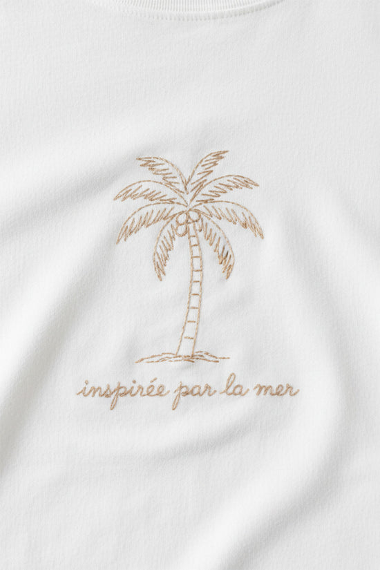 Palm Serenity Embroidered T-Shirt