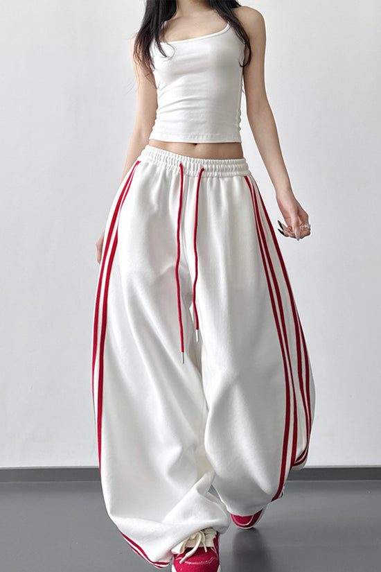 Stylish Wide-Leg Striped Casual Pants