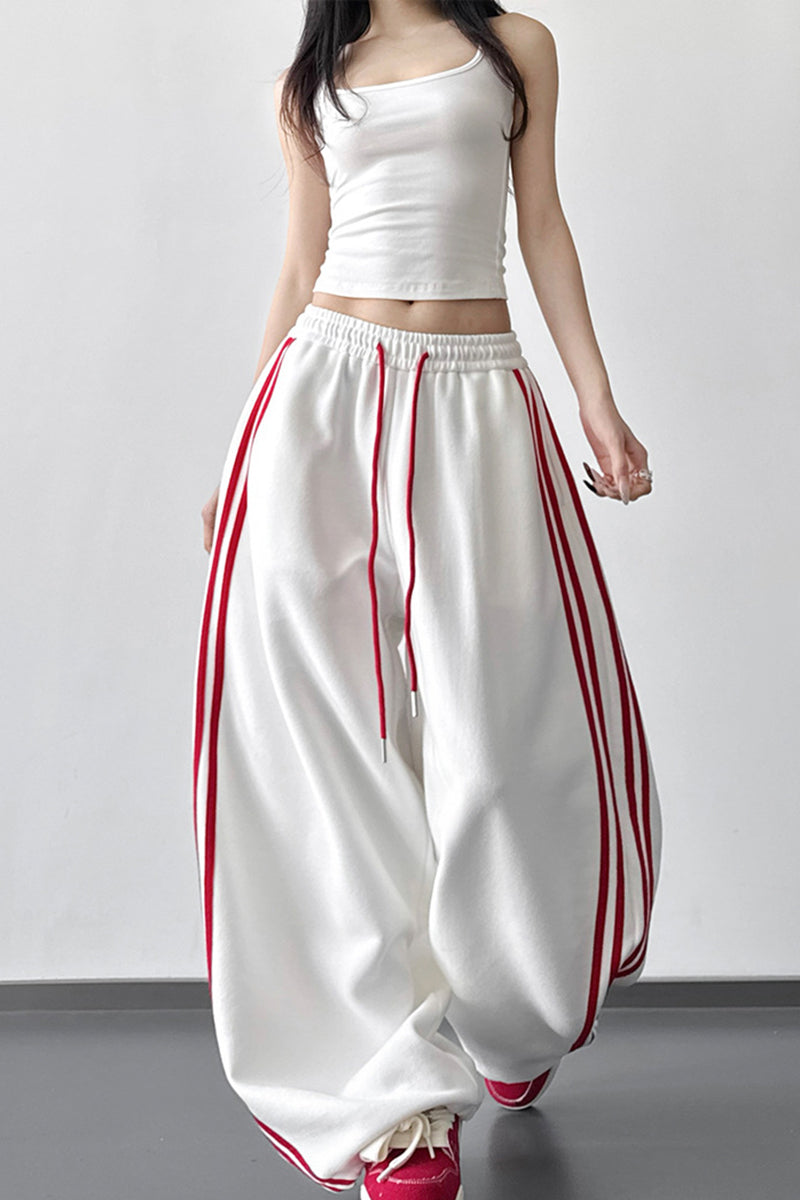 Stylish Wide-Leg Striped Casual Pants