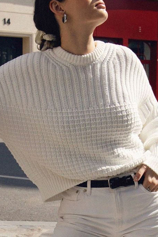 Textured Knit Oversized Sweater