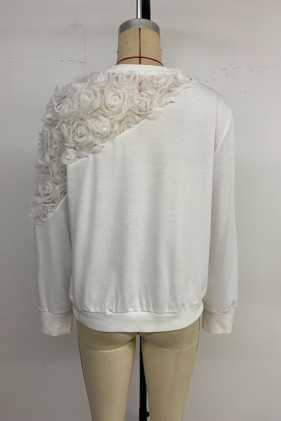 Floral Appliqué Long Sleeve Top