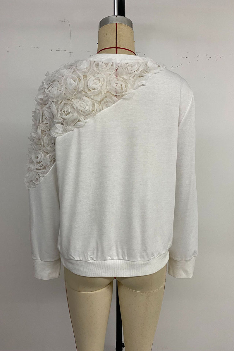 Floral Appliqué Long Sleeve Top