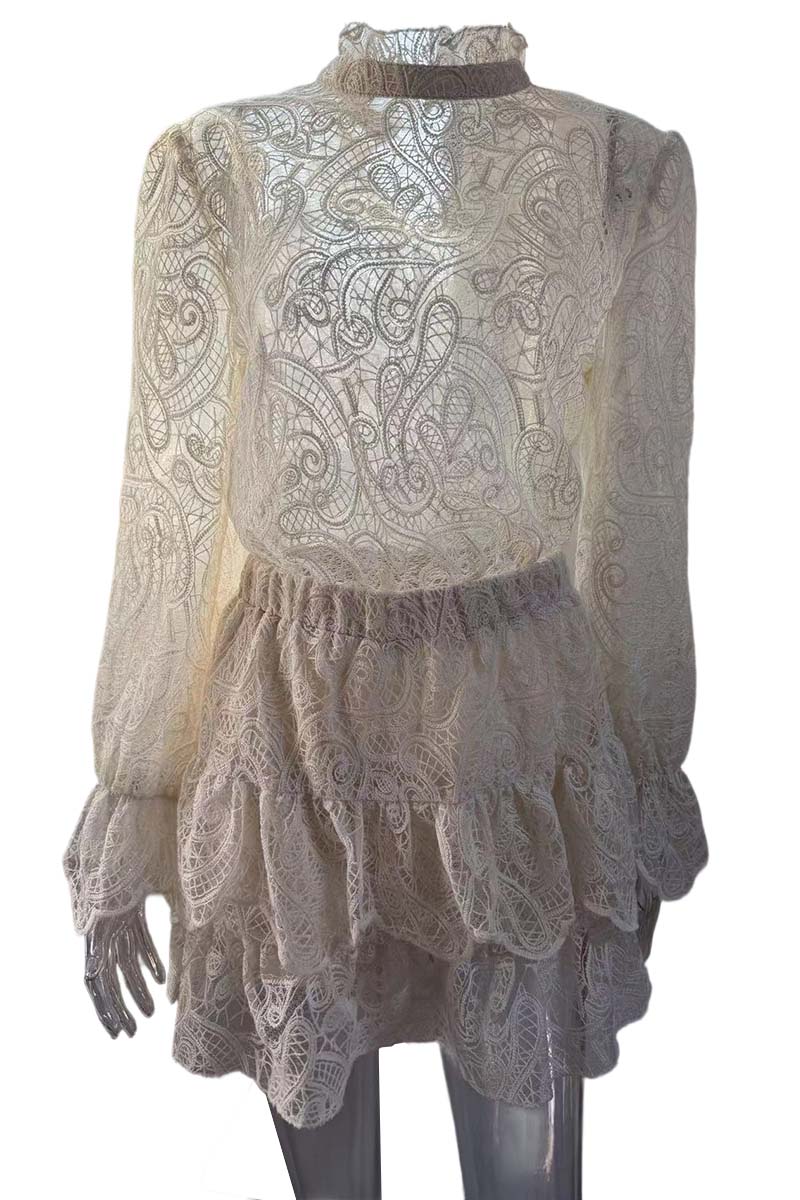 Elegant Lace Skirt Set