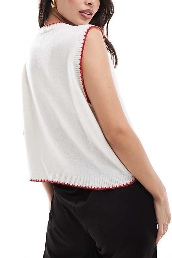 Fruit Knit Sleeveless Sweater Vest