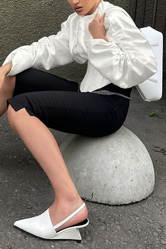 Voluminous Sleeve Corset Blouse