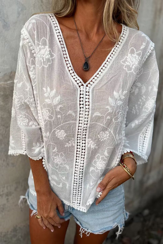 Floral V-Neck Blouse