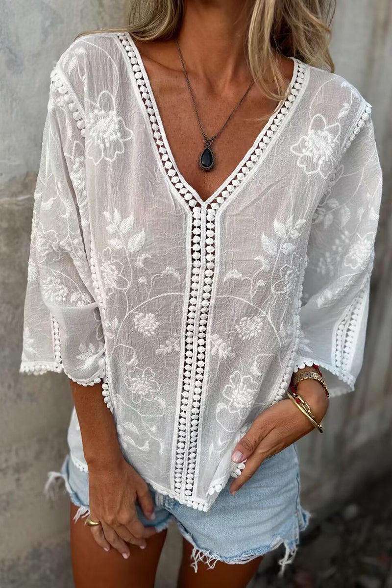 Floral V-Neck Blouse