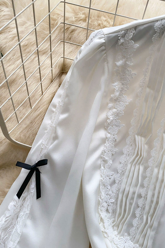 Elegant Lace Ruffle Blouse