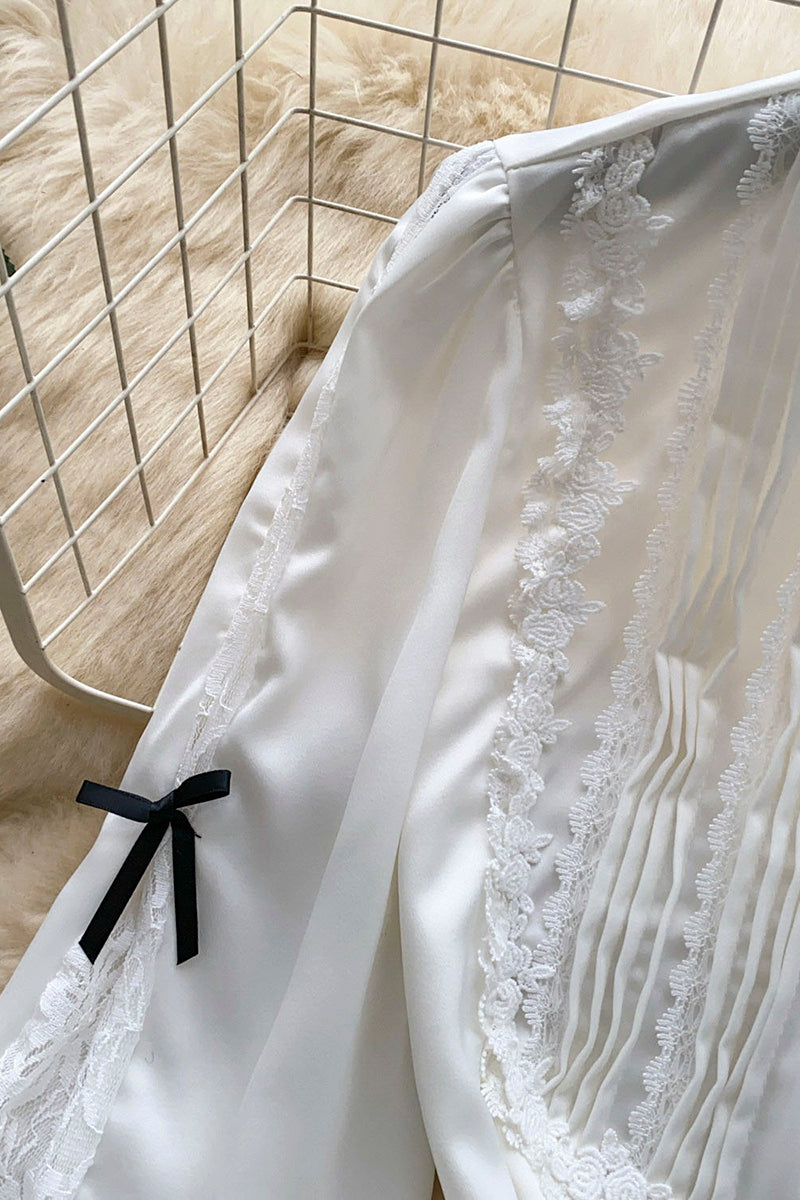 Elegant Lace Ruffle Blouse