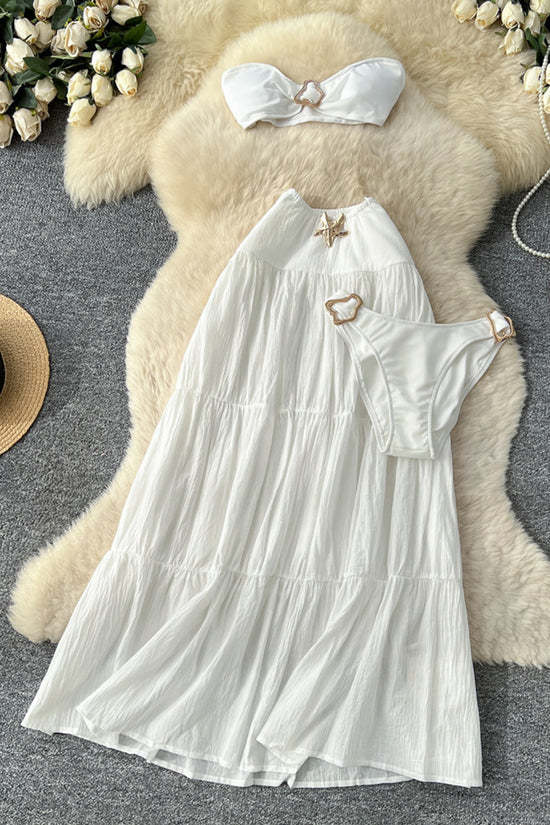 Elegant Tiered Strapless Skirt Set