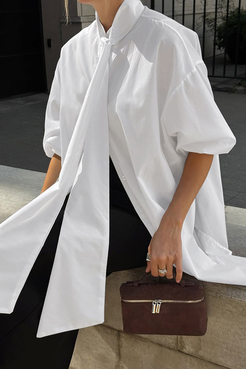 Oversized Bow Tie Blouse