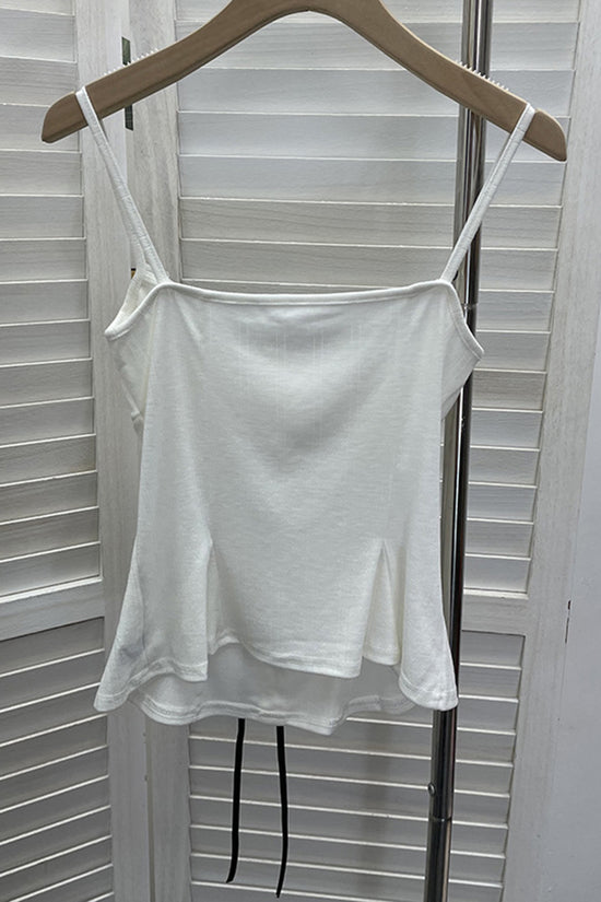 Ribbon Detail Button-Up Camisole