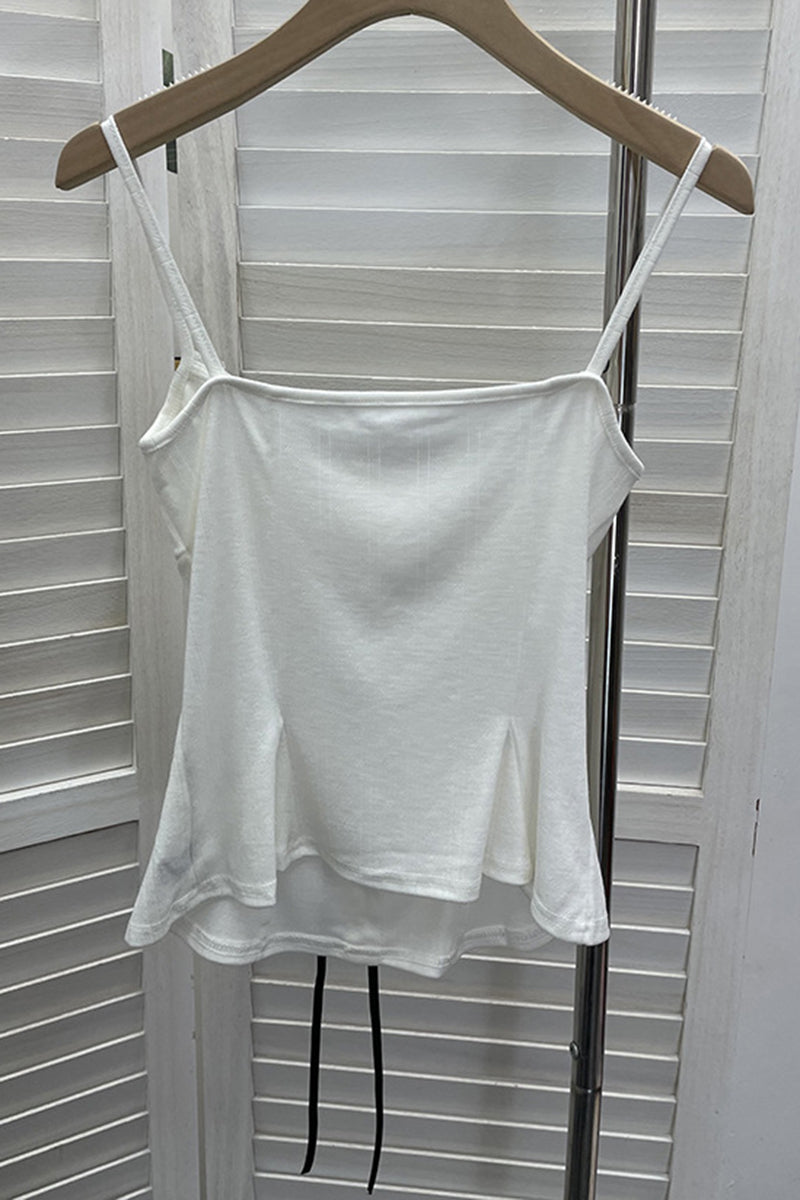 Ribbon Detail Button-Up Camisole