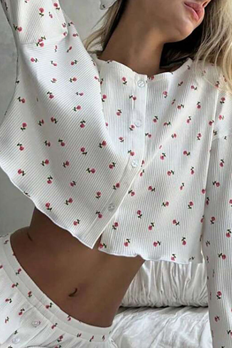 Cherry Blossom Long Sleeve Pajama Set