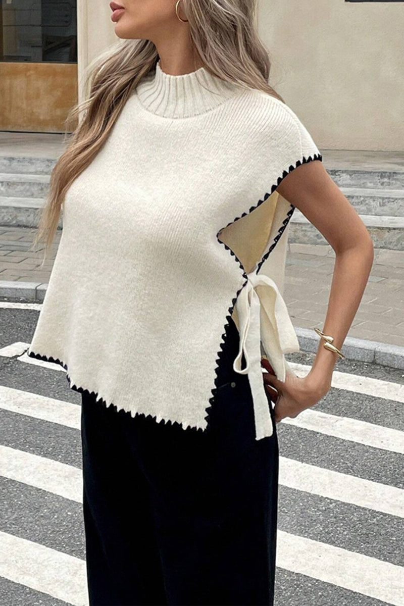 Chic Sleeveless Sweater Vest with Side Tie