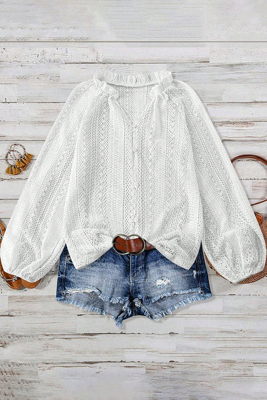 Elegant Knit Button-Up Blouse