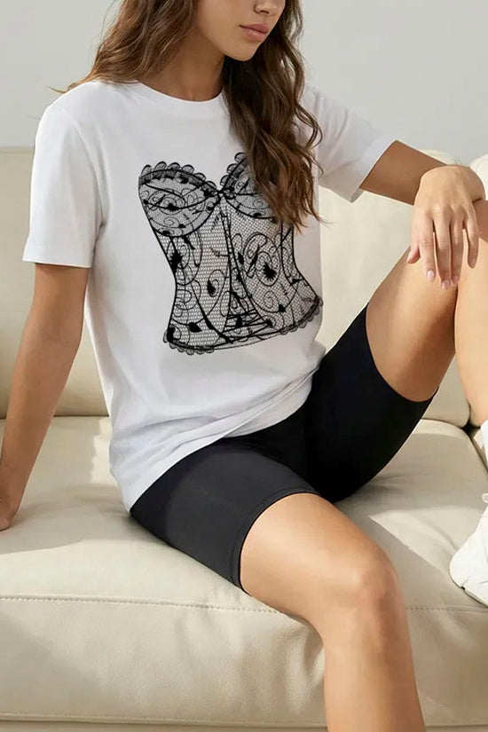 Corset Print Casual T-Shirt