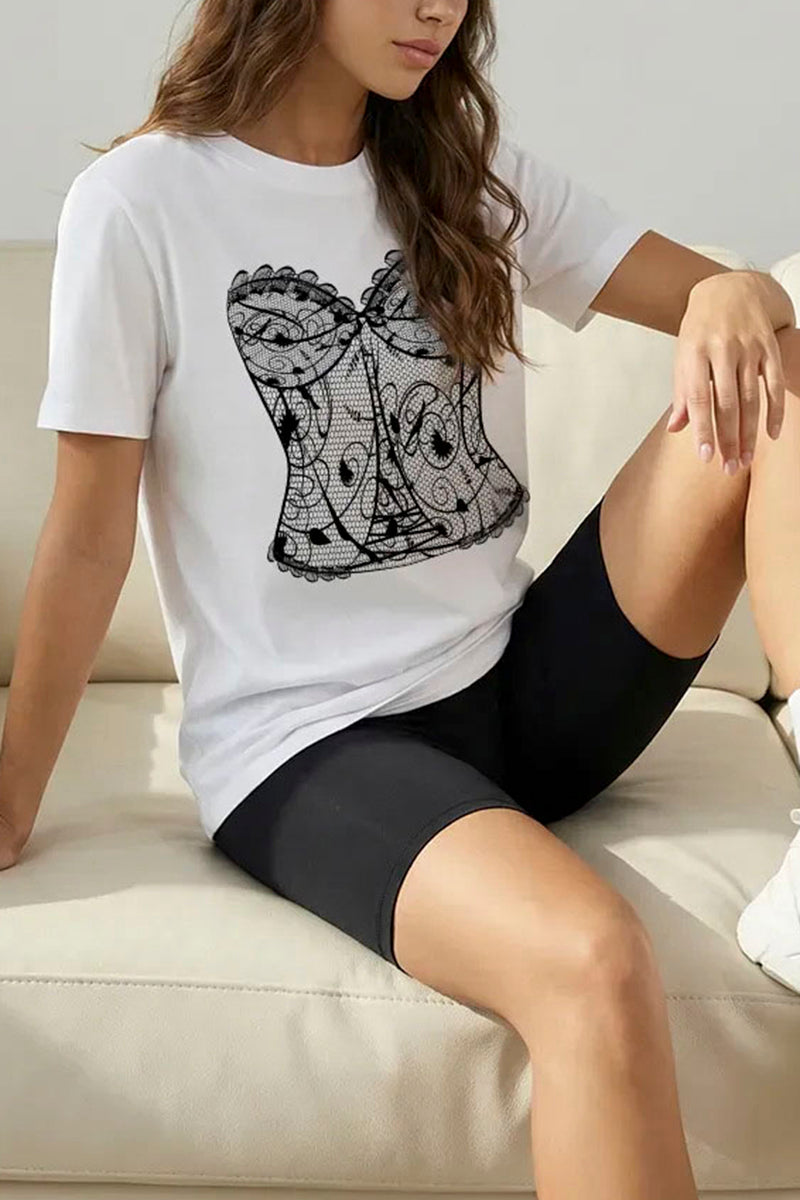 Corset Print Casual T-Shirt