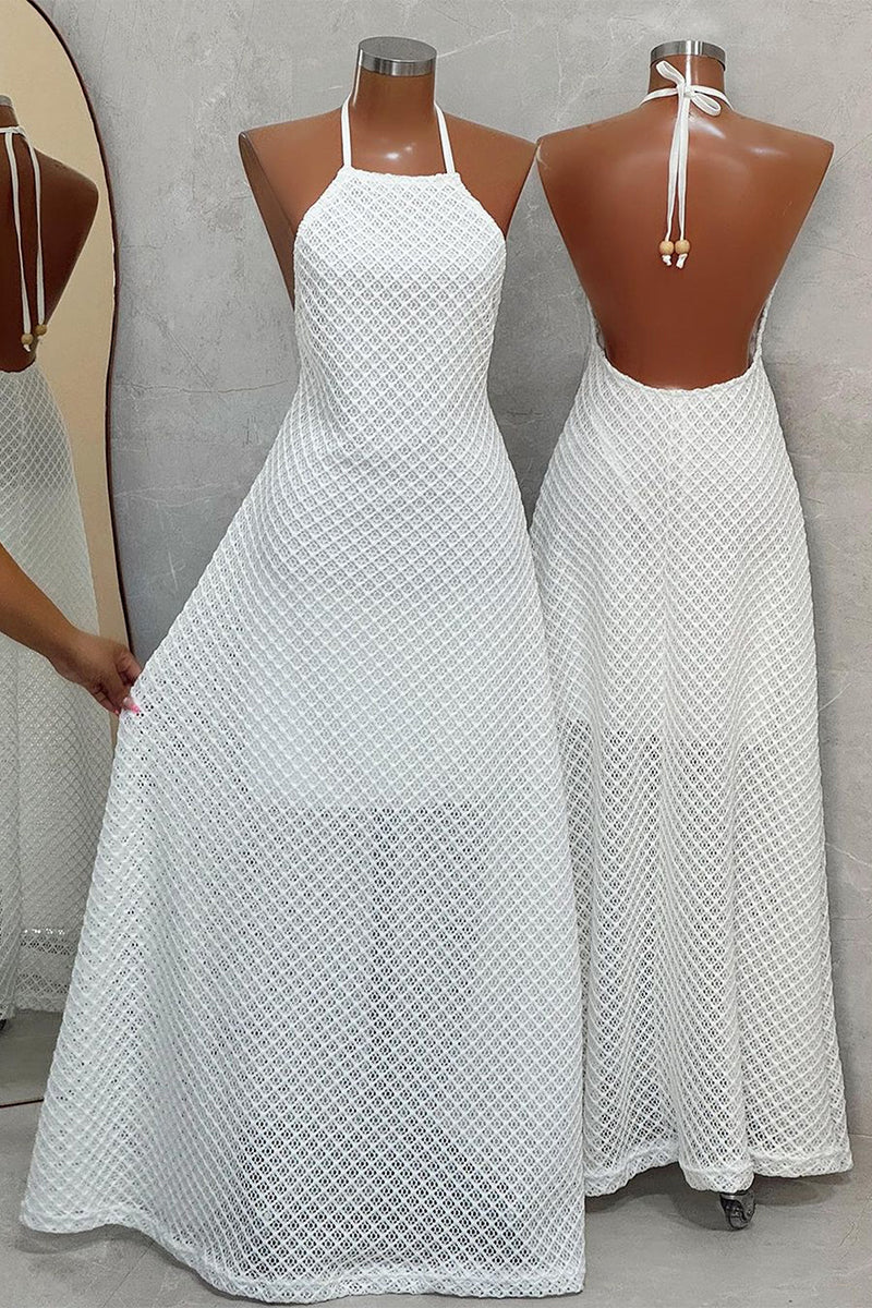 Cutout Textured Halter Dress