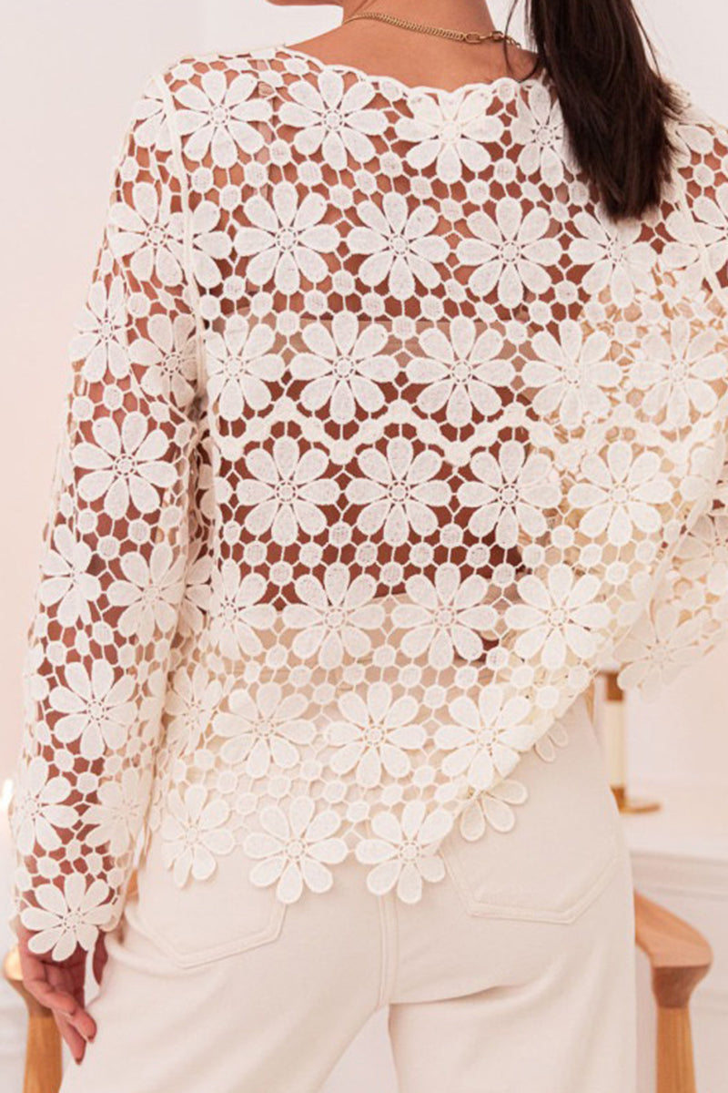 Floral Long Sleeve Cover-Up