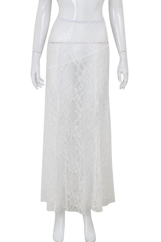 Delicate Lace Midi Skirt