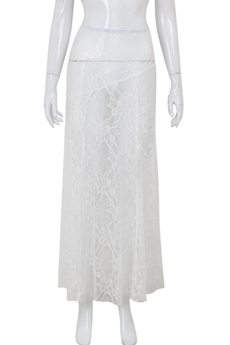 Delicate Lace Midi Skirt