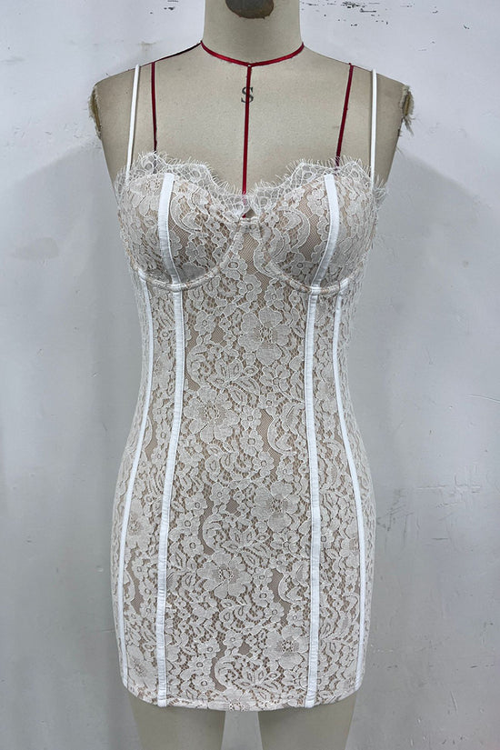 Lace Sleeveless Casual Bodycon Dress