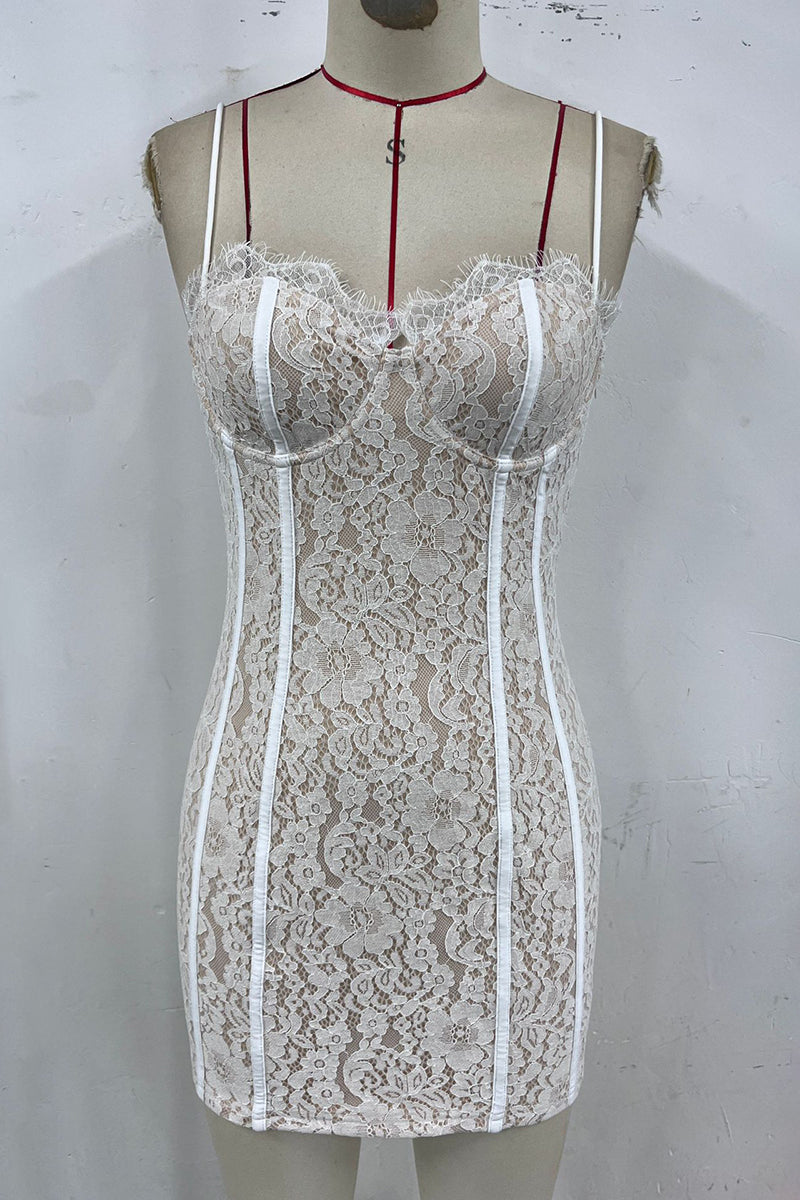 Lace Sleeveless Casual Bodycon Dress