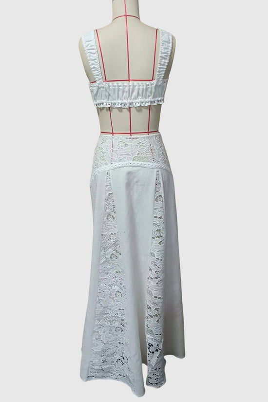 Off-Shoulder Lace Skirt Set