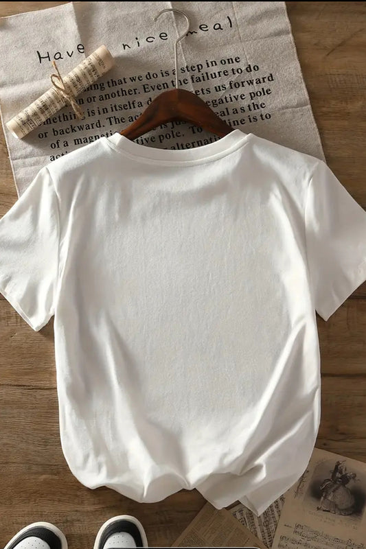 Bow-Print Casual T-Shirt