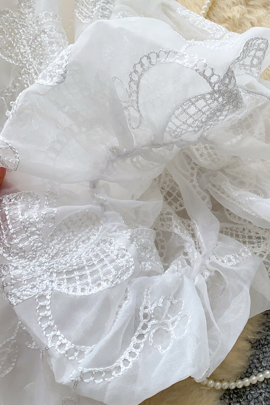 Embellished Collar Puff Sleeve Shirt