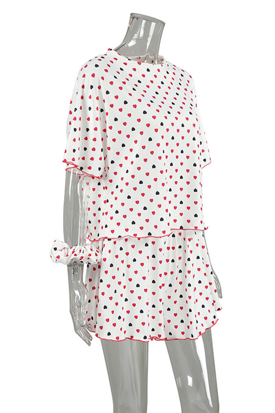 Heart Print Loungewear Set