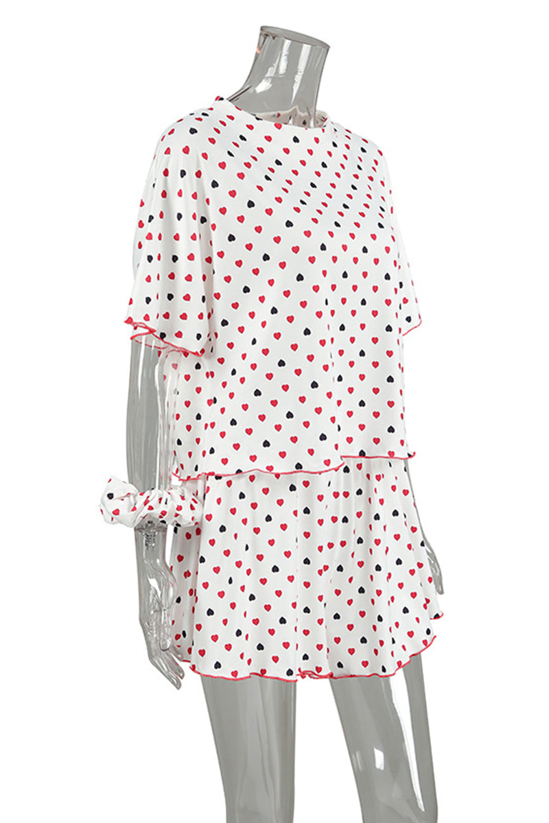 Heart Print Loungewear Set