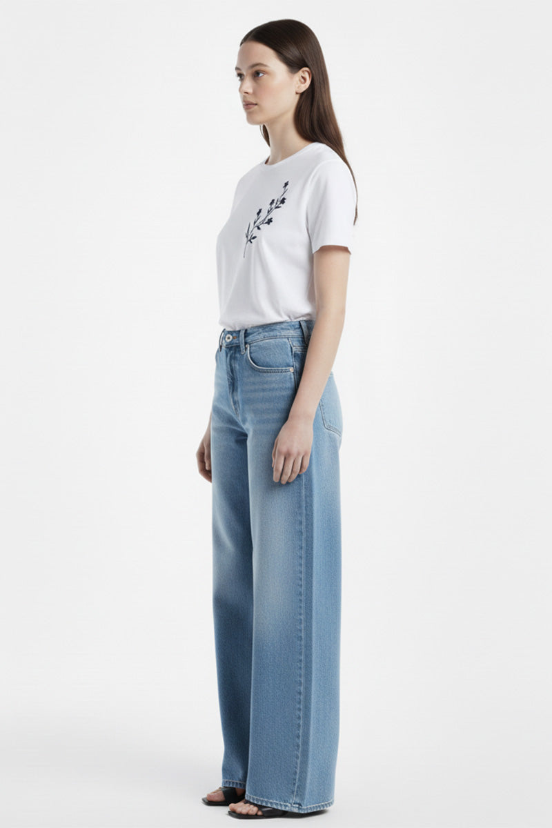 Wildflower Embroidered Casual T-Shirt