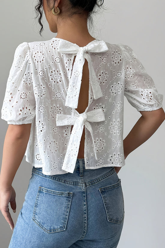 Stylish Bow Tie Back Blouse