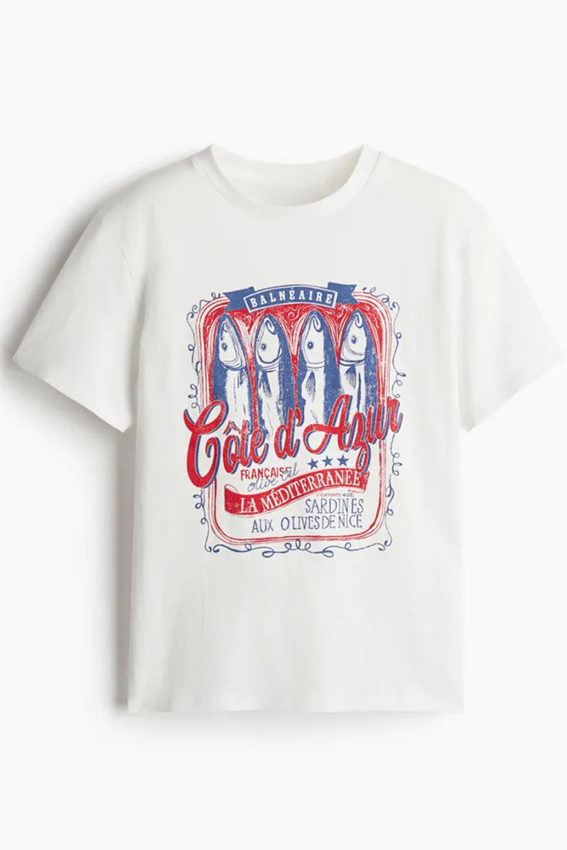 Graphic Print Short Sleeve Polo Tee