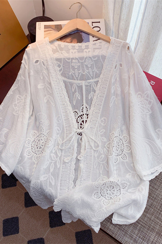 Elegant Floral Swim Cover-Up