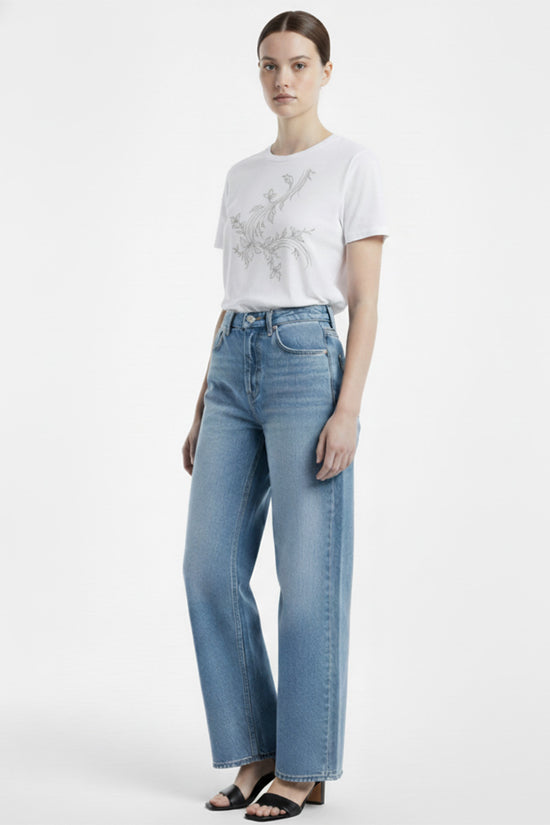 Flowing Vine Embroidered T-Shirt