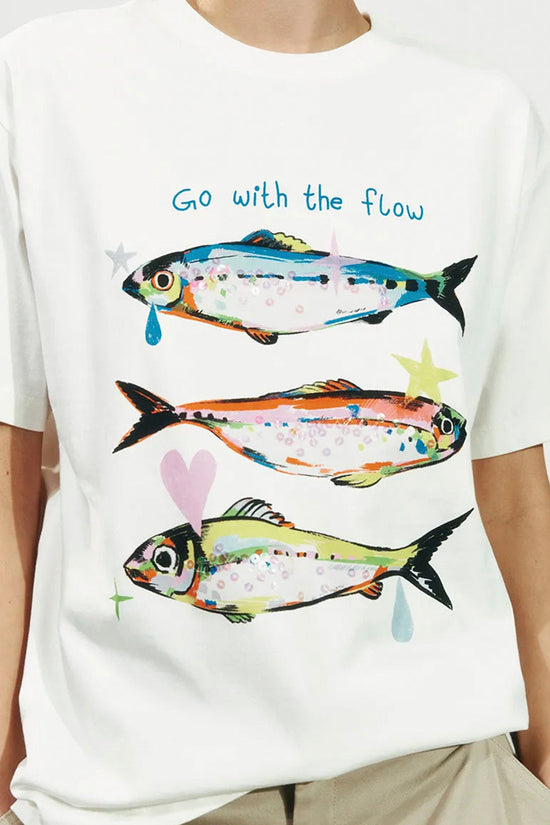 Graphic Fish Print Oversized T-Shirt