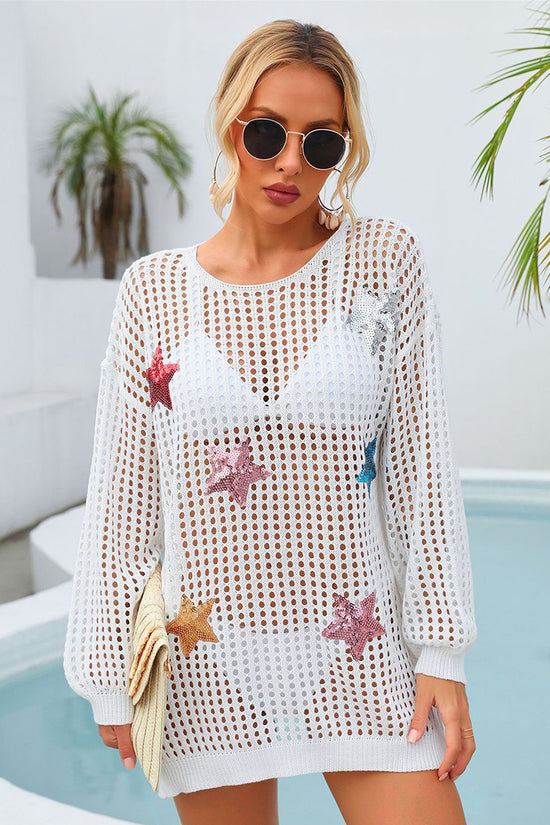 Starry Mesh Beach Cover-Up