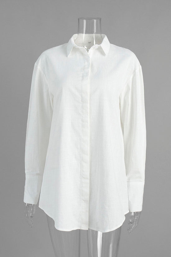 Collared Knot Front Casual Shirt Dress